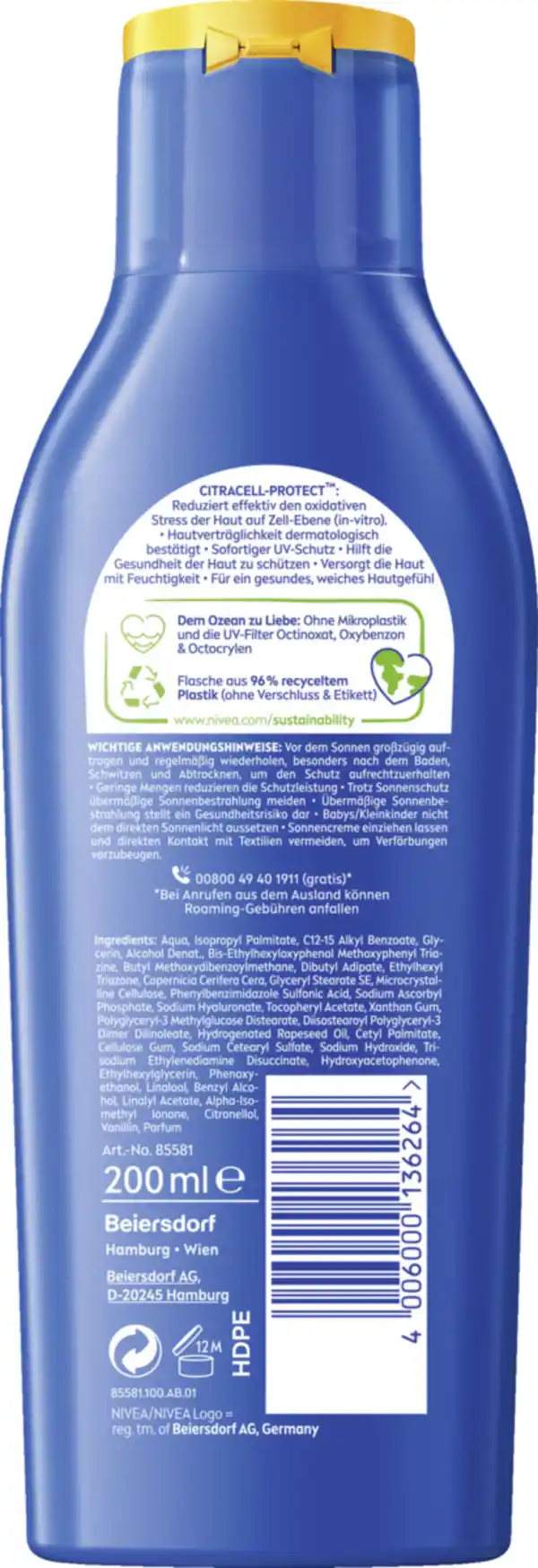Bild 2 von NIVEA SUN Schutz & Pflege Citracell-Protect Sonnenlotion LSF30, 200 ml