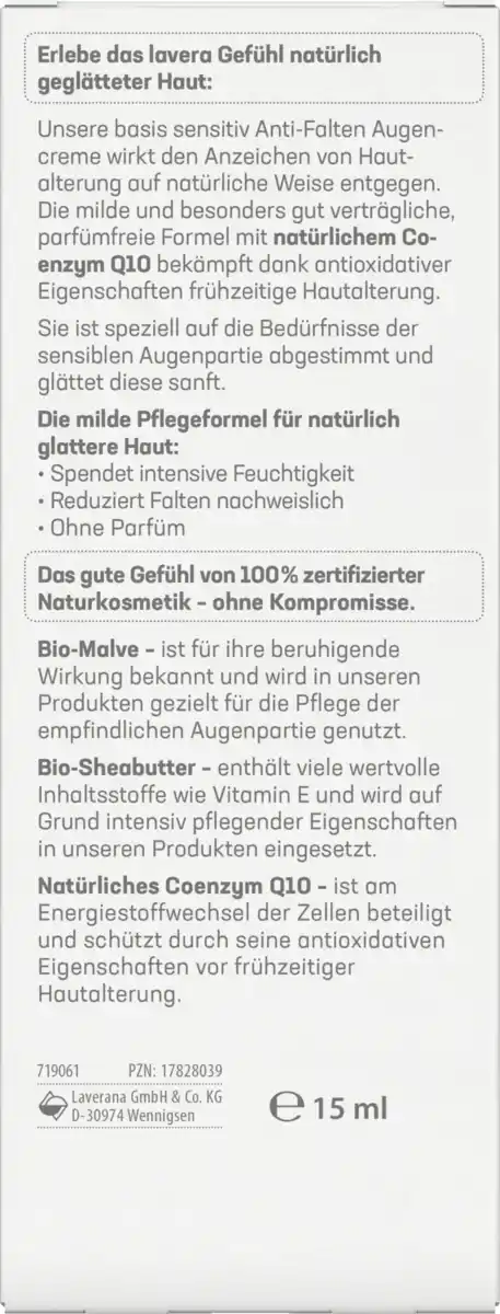 Bild 3 von lavera basis sensitiv Anti-Falten Augencreme, 15 ml