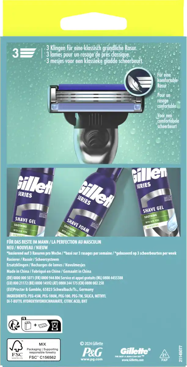 Bild 2 von Gillette MACH3 Rasierer mit 6 Klingen
