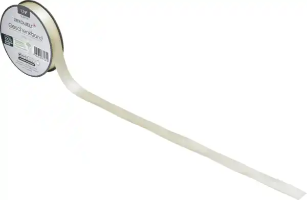 Bild 2 von DEKOWELT Geschenkband Doppelsatin creme, 7 m