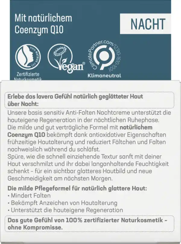 Bild 2 von lavera basis sensitiv Anti-Falten Nachtcreme, 50 ml