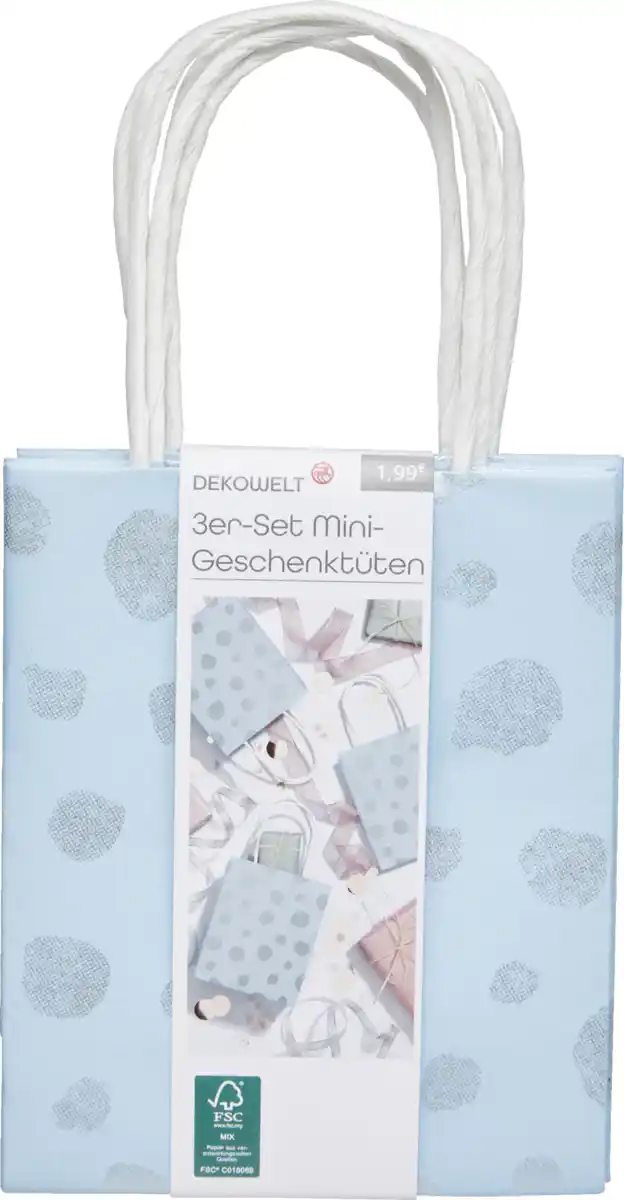 Bild 1 von DEKOWELT 3er-Set Mini Geschenktüten