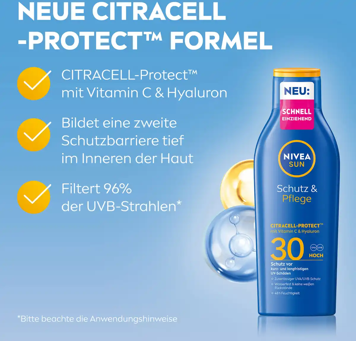 Bild 3 von NIVEA SUN Schutz & Pflege Citracell-Protect Sonnenlotion LSF30, 200 ml