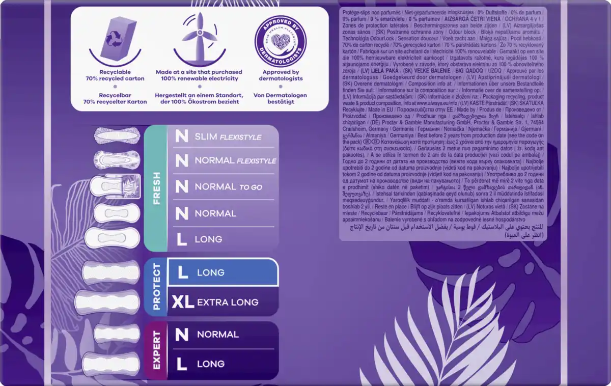 Bild 4 von Always Daily Protect Slipeinlagen Long ohne Duft Big Pack