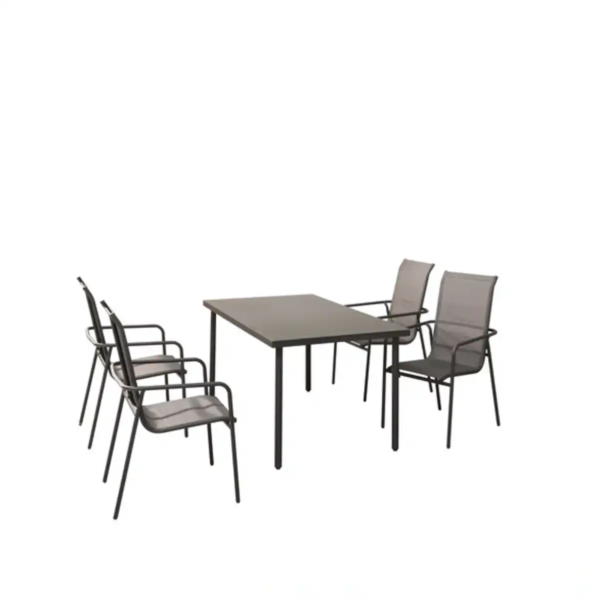 Bild 1 von CASAYA Gartenmöbelset »Virgo«, 5-teilig, Stahl/Textil, schwarz