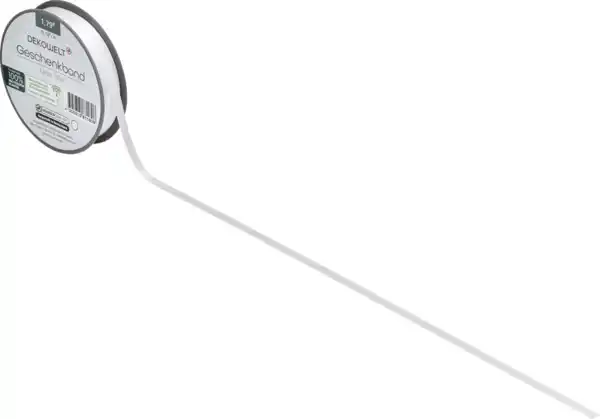 Bild 2 von DEKOWELT Geschenkband Doppelsatin weiß, 10 m