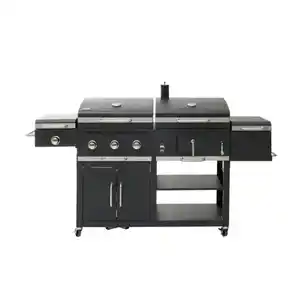 Mr. GARDENER Holzkohle- und Gasgrill »Ottawa«, LxBxH: 64 x 206 x 134 cm, schwarz