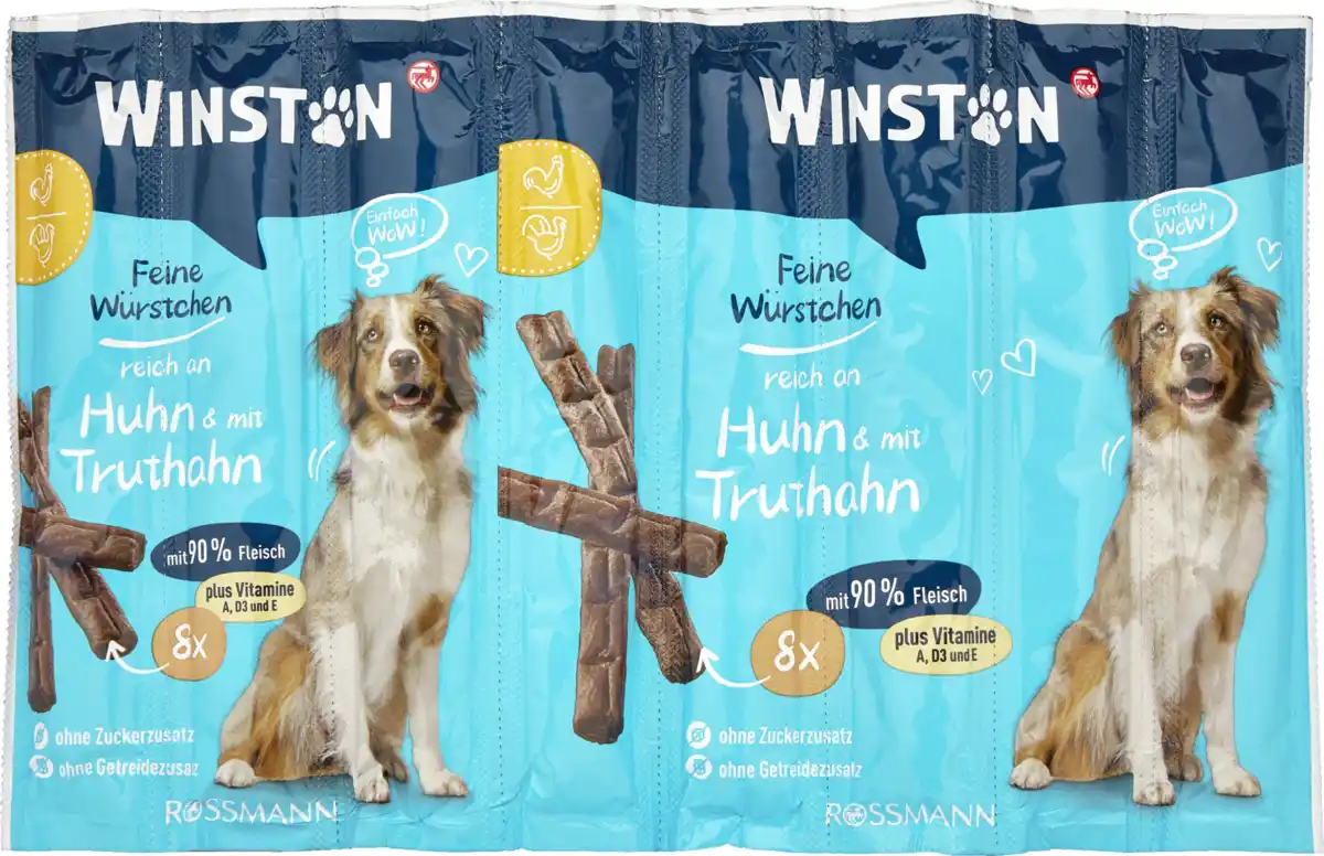 Bild 1 von Winston Feine Würstchen reich an Huhn und mit Truthahn, 88 g