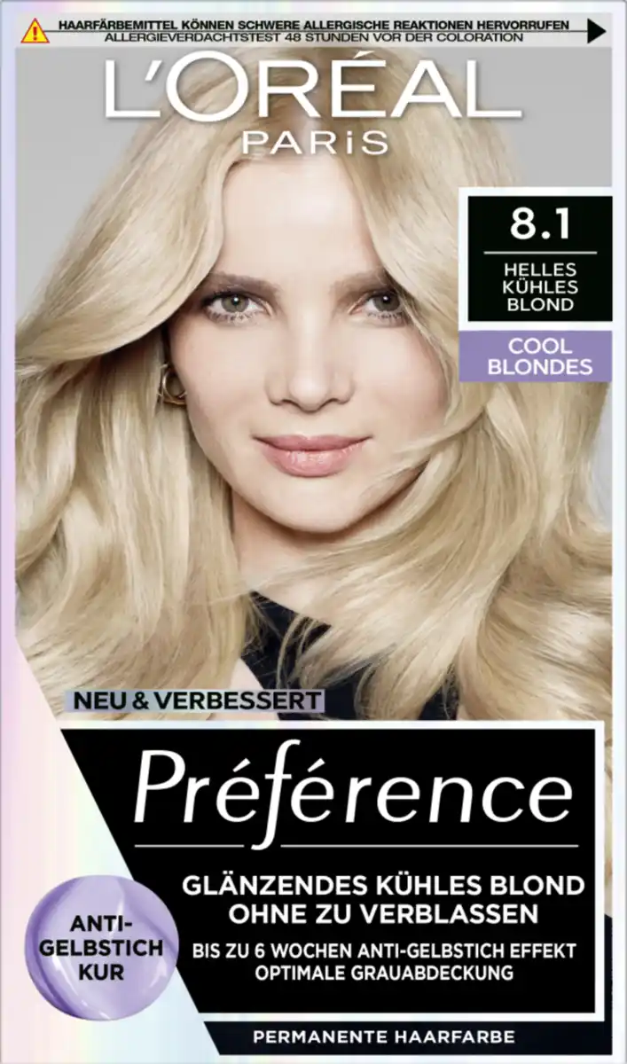 Bild 1 von L’Oréal Paris Préférence Cool Blondes 8.1 Helles kühles Blond