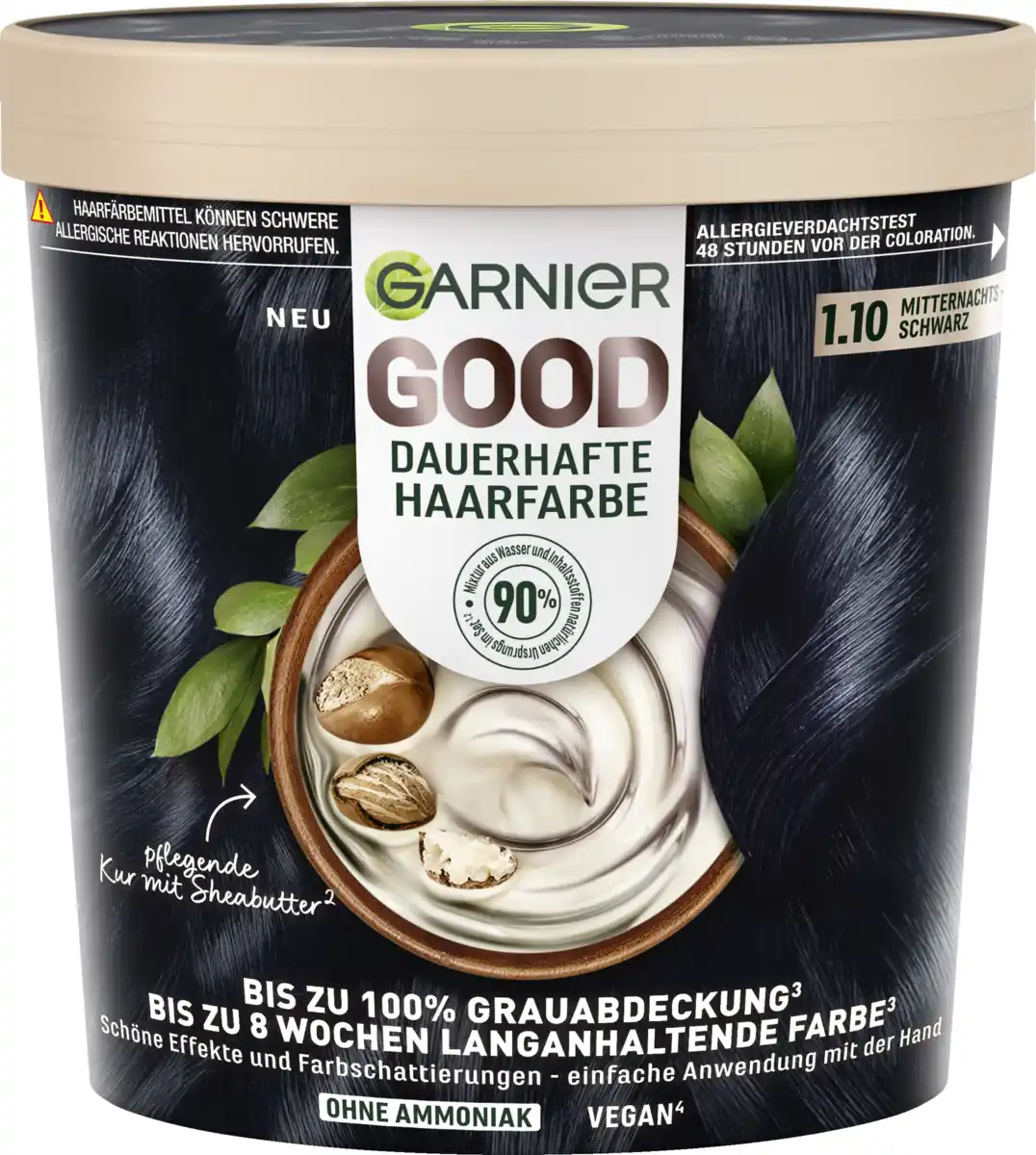 Bild 1 von Garnier GOOD Dauerhafte Haarfarbe 1.10 Mitternachts-Schwarz