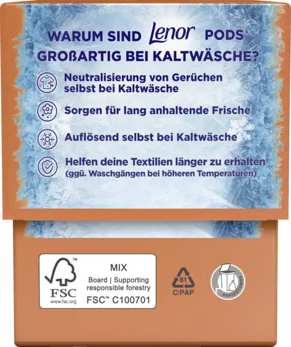 Bild 3 von Lenor Vollwaschmittel Flüssig All-in-1 Pods Orangenblüte Pfirsich 15WL, 15 WL