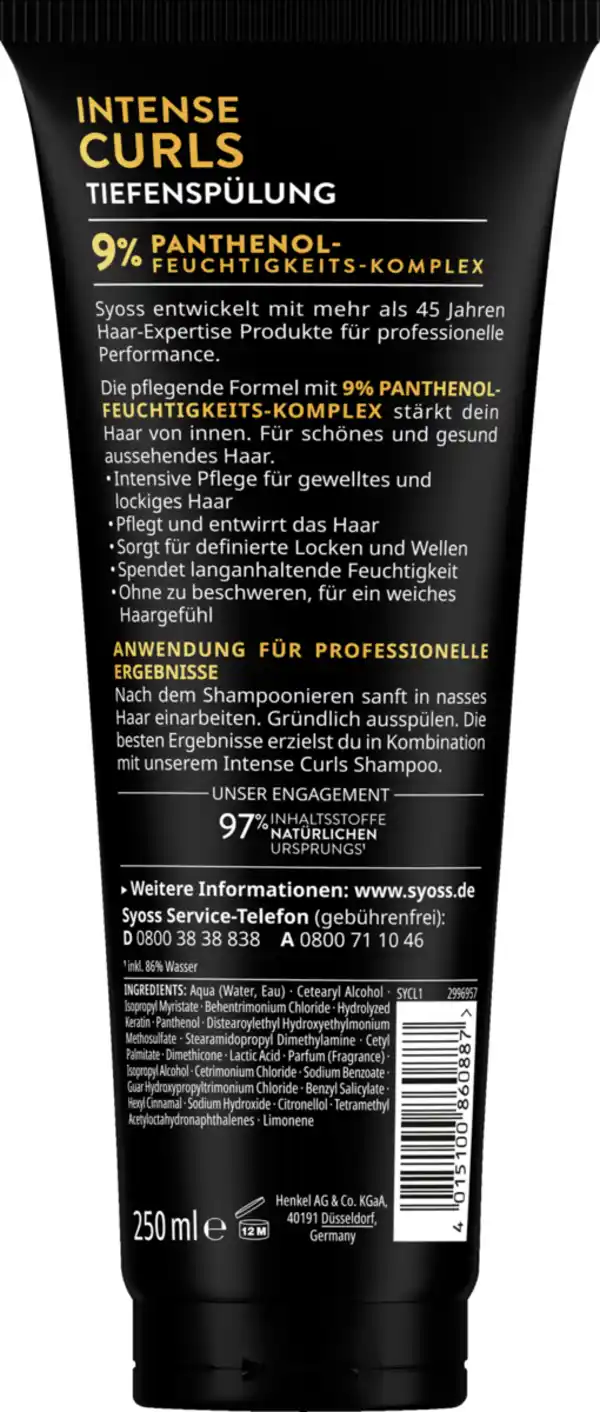 Bild 2 von Syoss Tiefenspülung Intense Curls, 250 ml