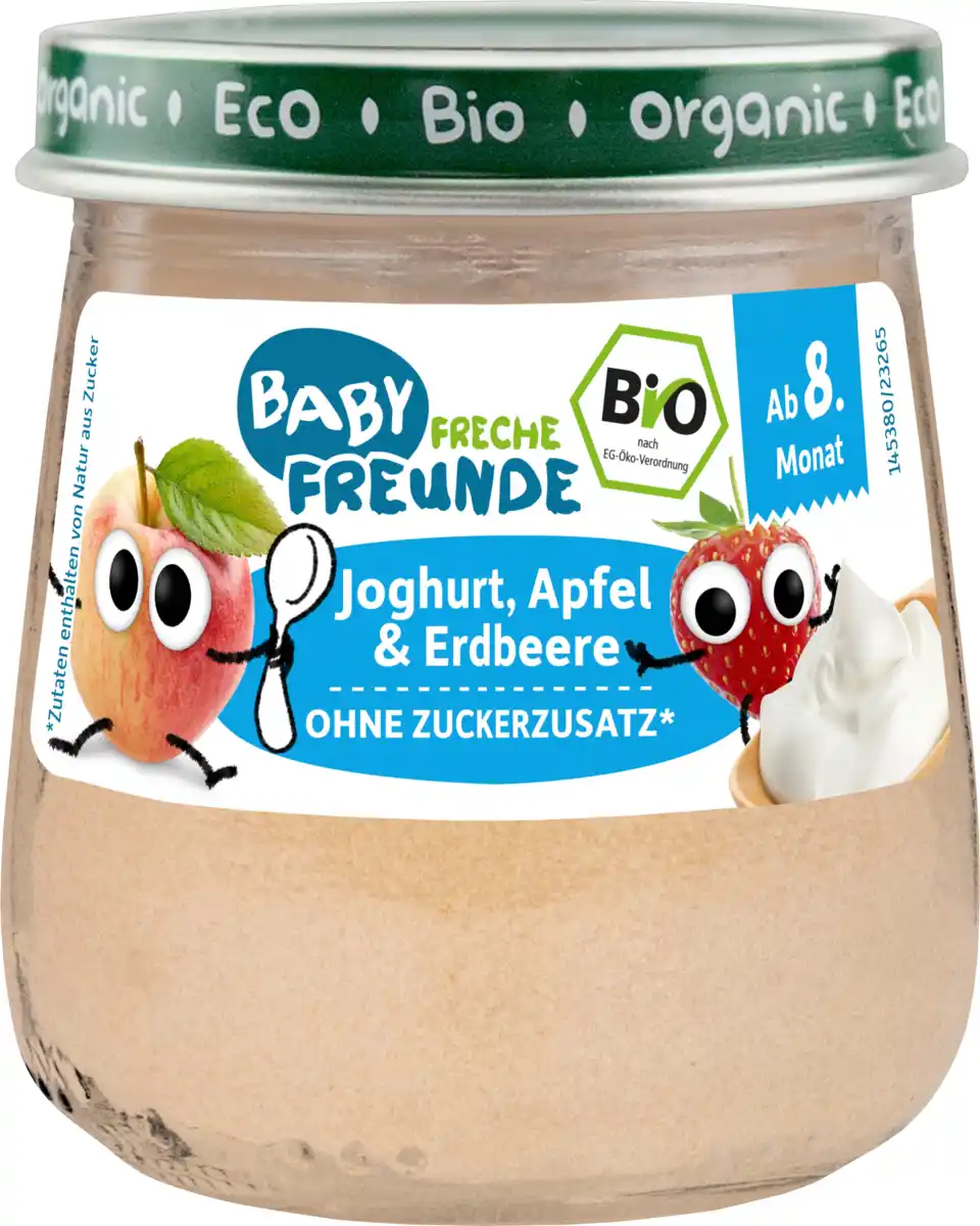 Bild 1 von Freche Freunde Frucht & Joghurt, Apfel & Erdbeere mit Joghurt ab 8 Monaten