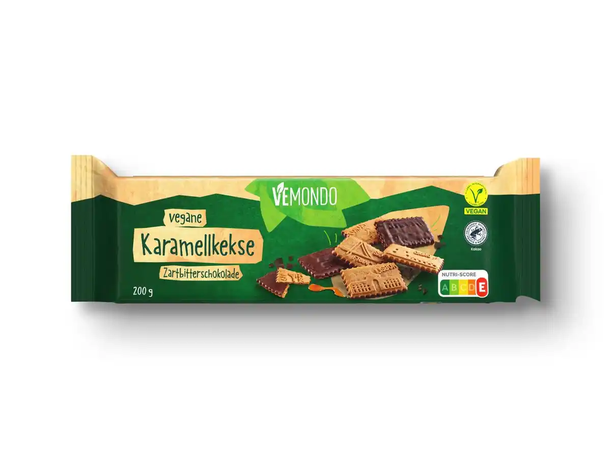 Bild 1 von Vemondo Vegane Karamellkekse Zartbitterschokolade,  200 g