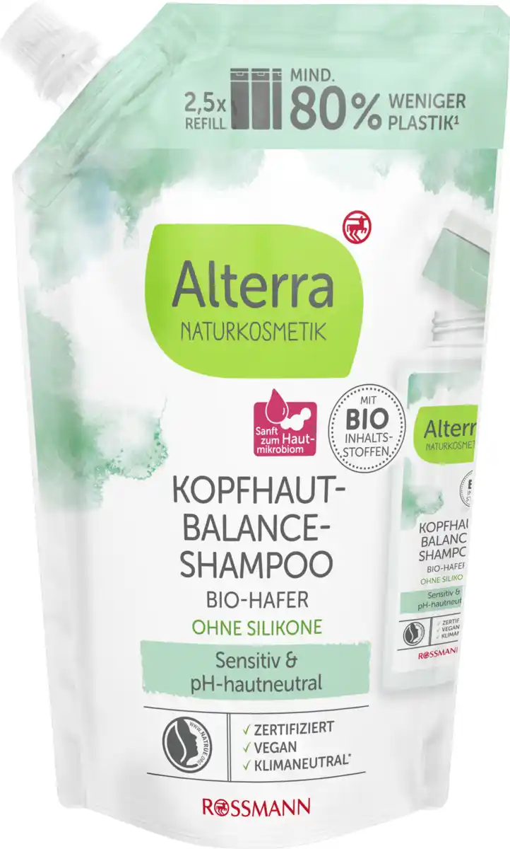 Bild 1 von Alterra NATURKOSMETIK Kopfhaut-Balance Shampoo Nachfüllbeutel, 500 ml