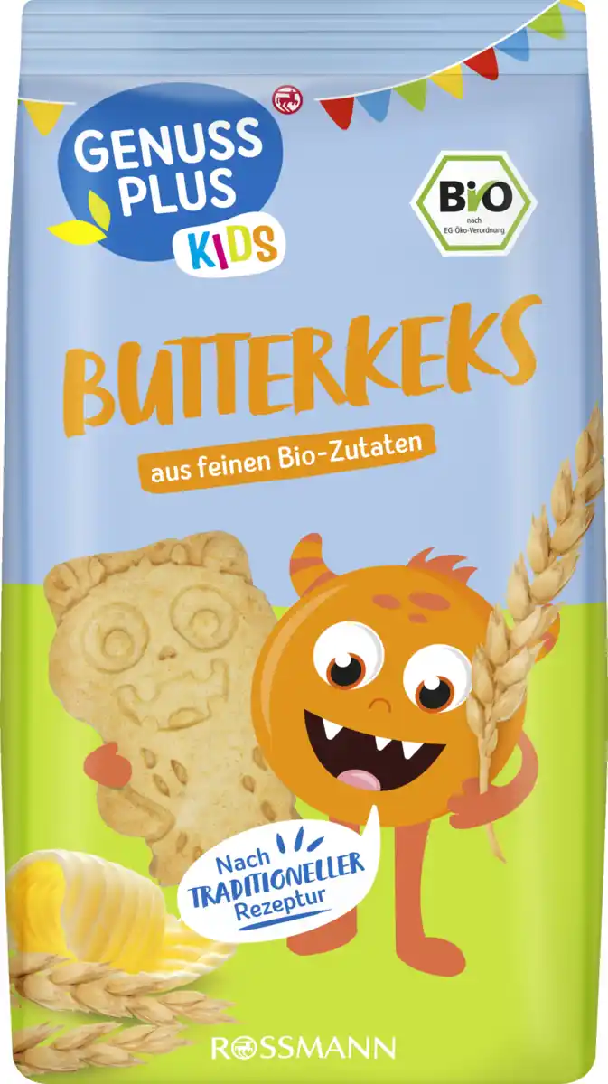 Bild 1 von GENUSS PLUS KIDS Bio Butterkeks, 125 g