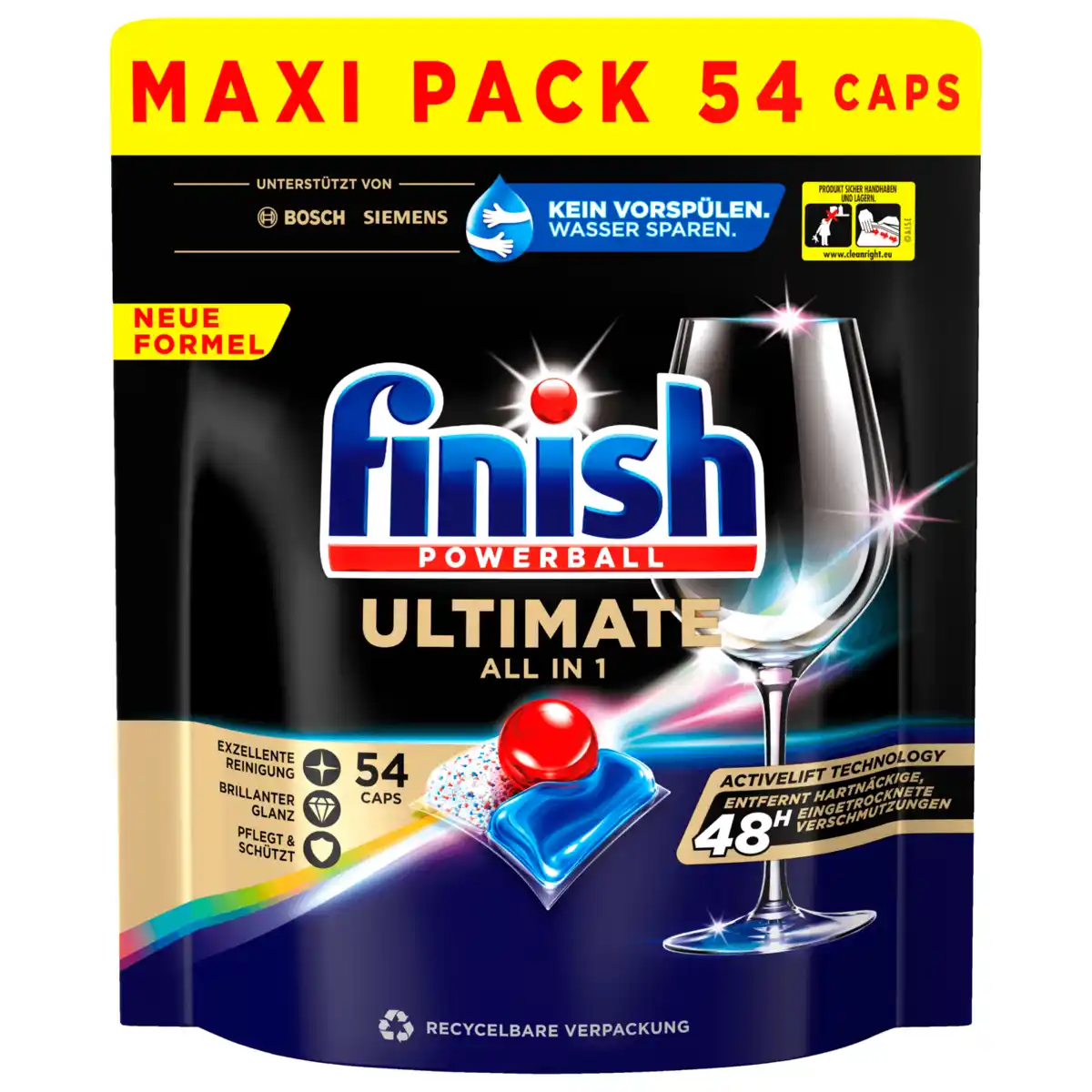Bild 1 von Finish Ultimate All in 1 Regular Spülmaschinen Caps Maxi Pack 54 Caps
