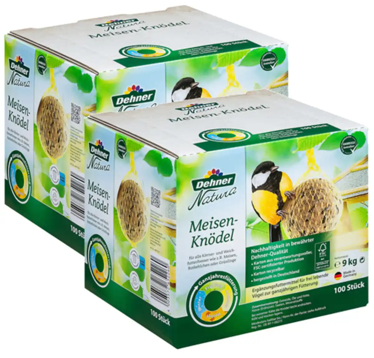 Bild 1 von Dehner Natura Premium Wildvogelfutter Meisenknödel im Karton, mit Netz