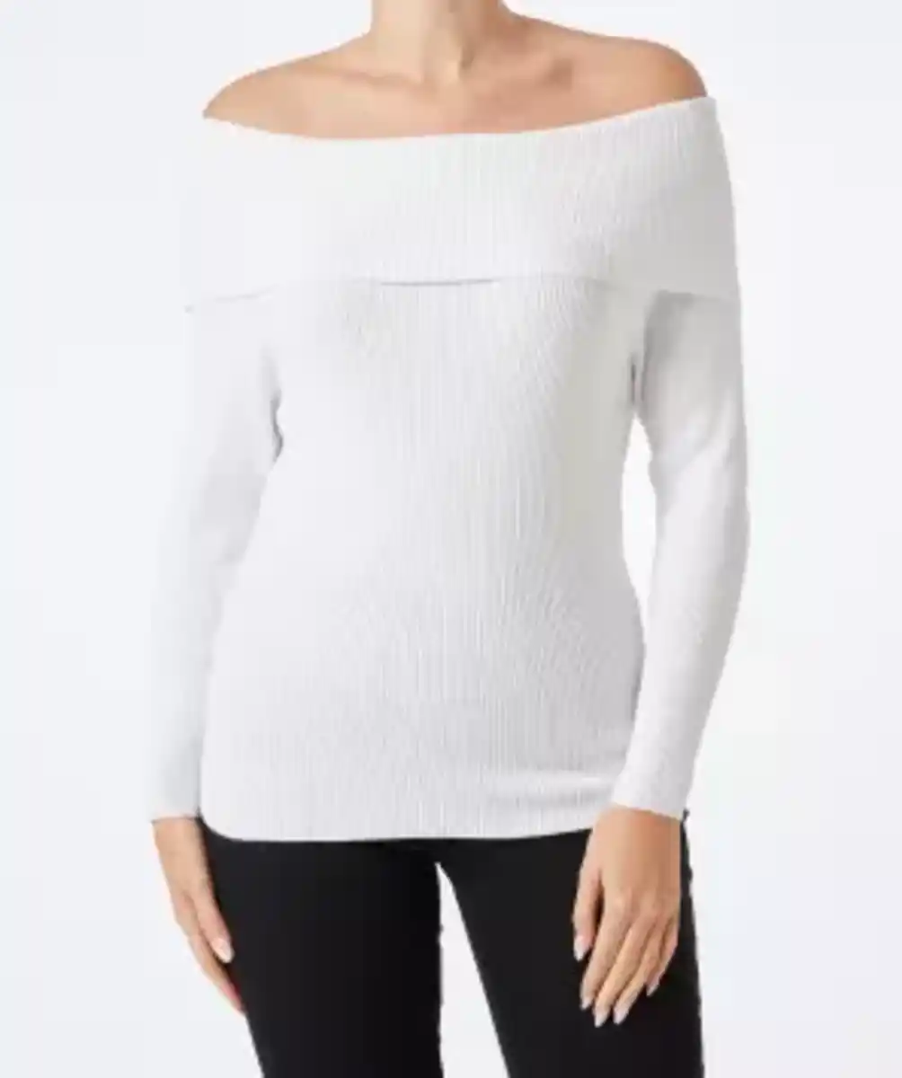 Bild 1 von Schulterfreier Strickpullover, weiß