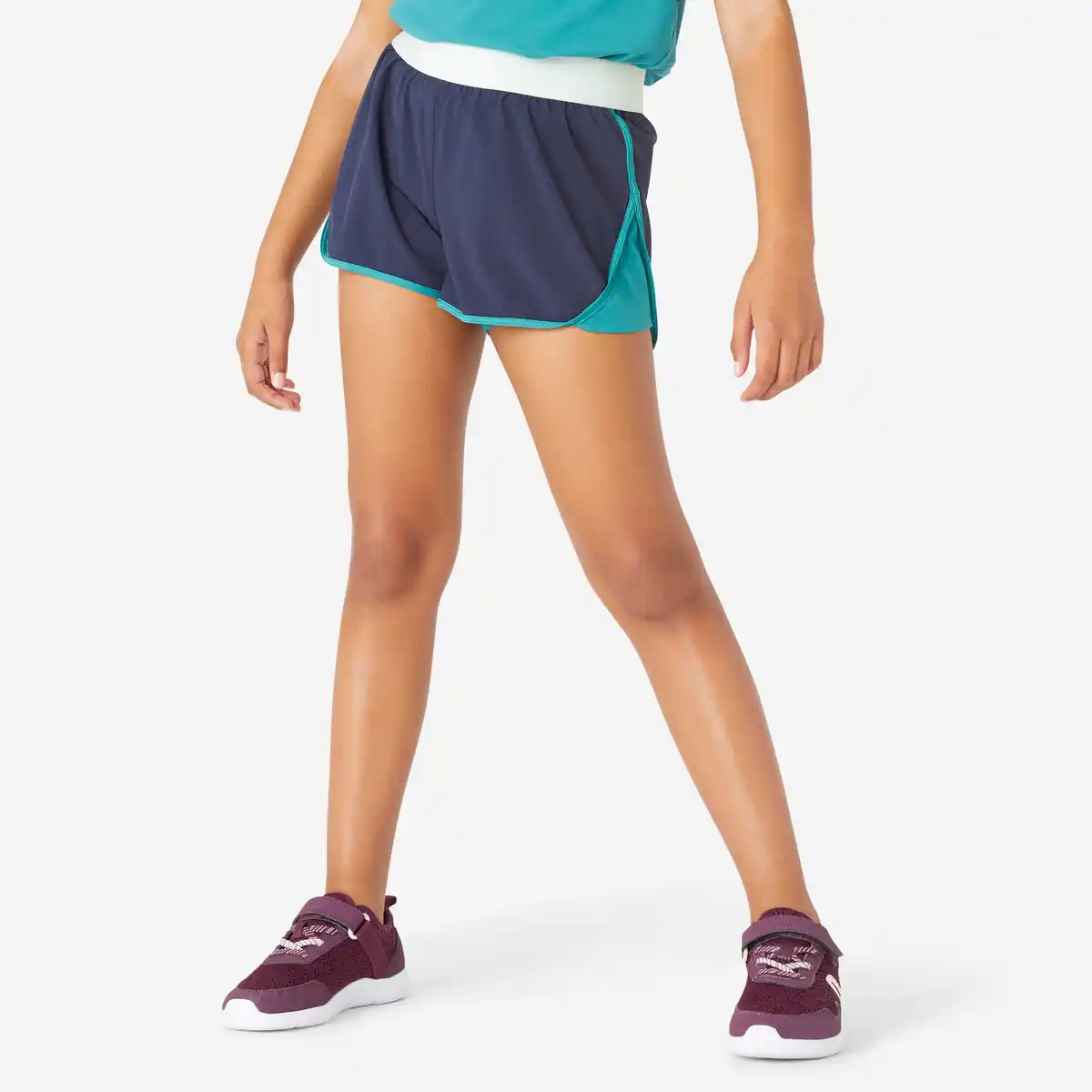 Bild 1 von DOMYOS Shorts 2-in-1 Kinder Mädchen - blau/grün