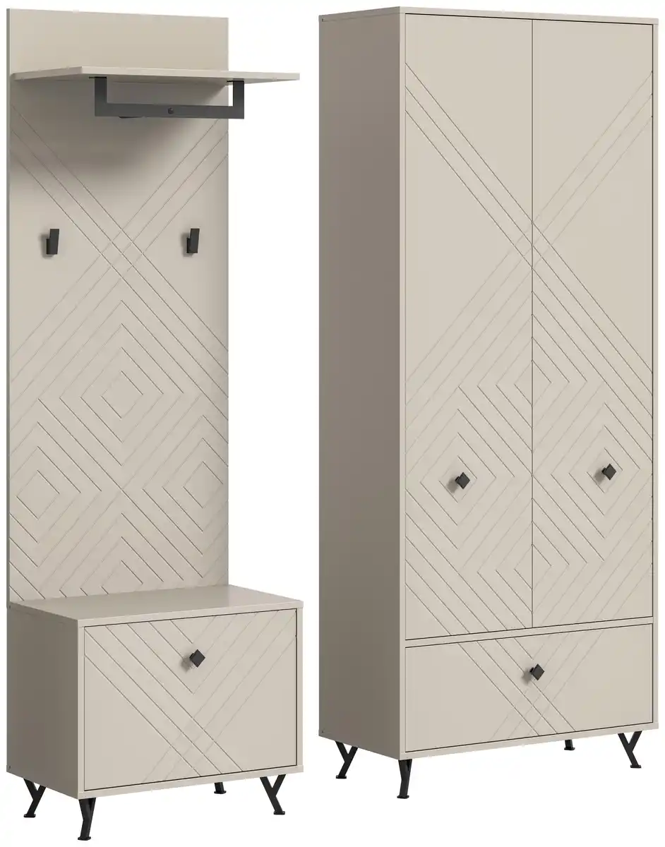Bild 1 von Garderobe Notes 3-tlg. ca. 195x190 cm Sandbeige