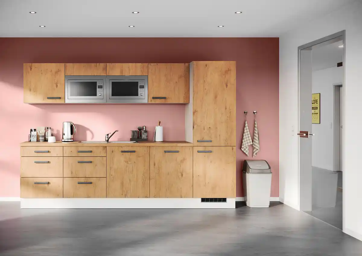 Bild 1 von Küchenblock IKZ mit Geräten ca.300cm Eichefarben, Eichefarben