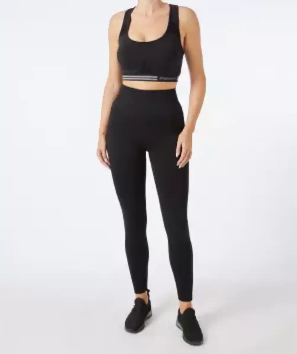 Bild 1 von Gerippte Sport-Leggings, schwarz
