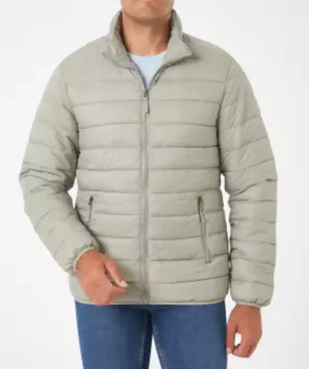 Bild 1 von Steppjacke mit Stehkragen, hellgrau