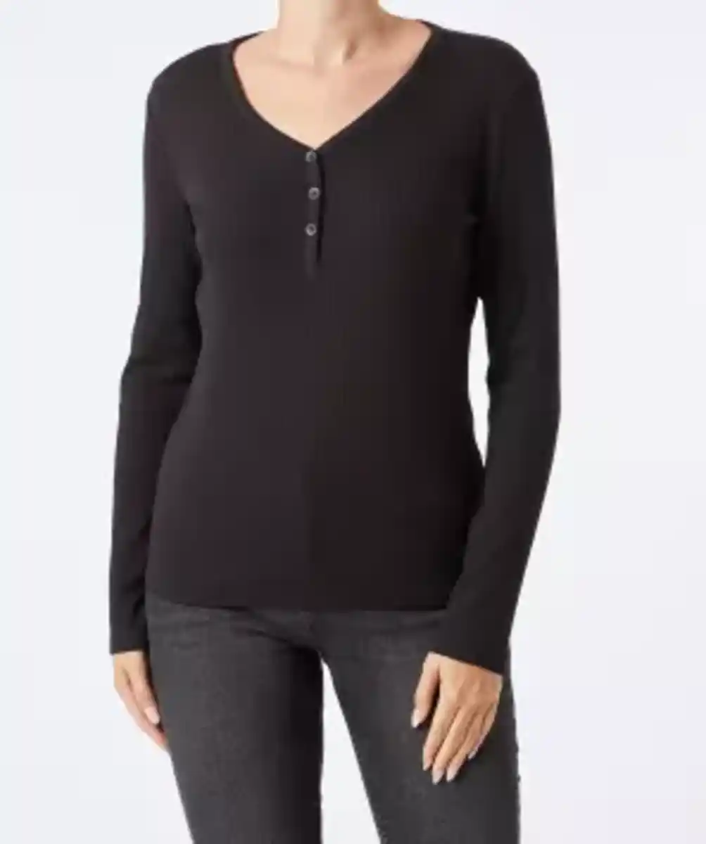 Bild 1 von Schwarzes Rippshirt, schwarz