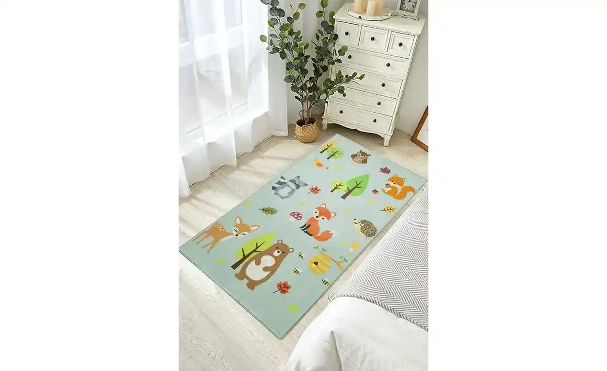 Bild 1 von KJUT Kurzflorteppich Waldtiere