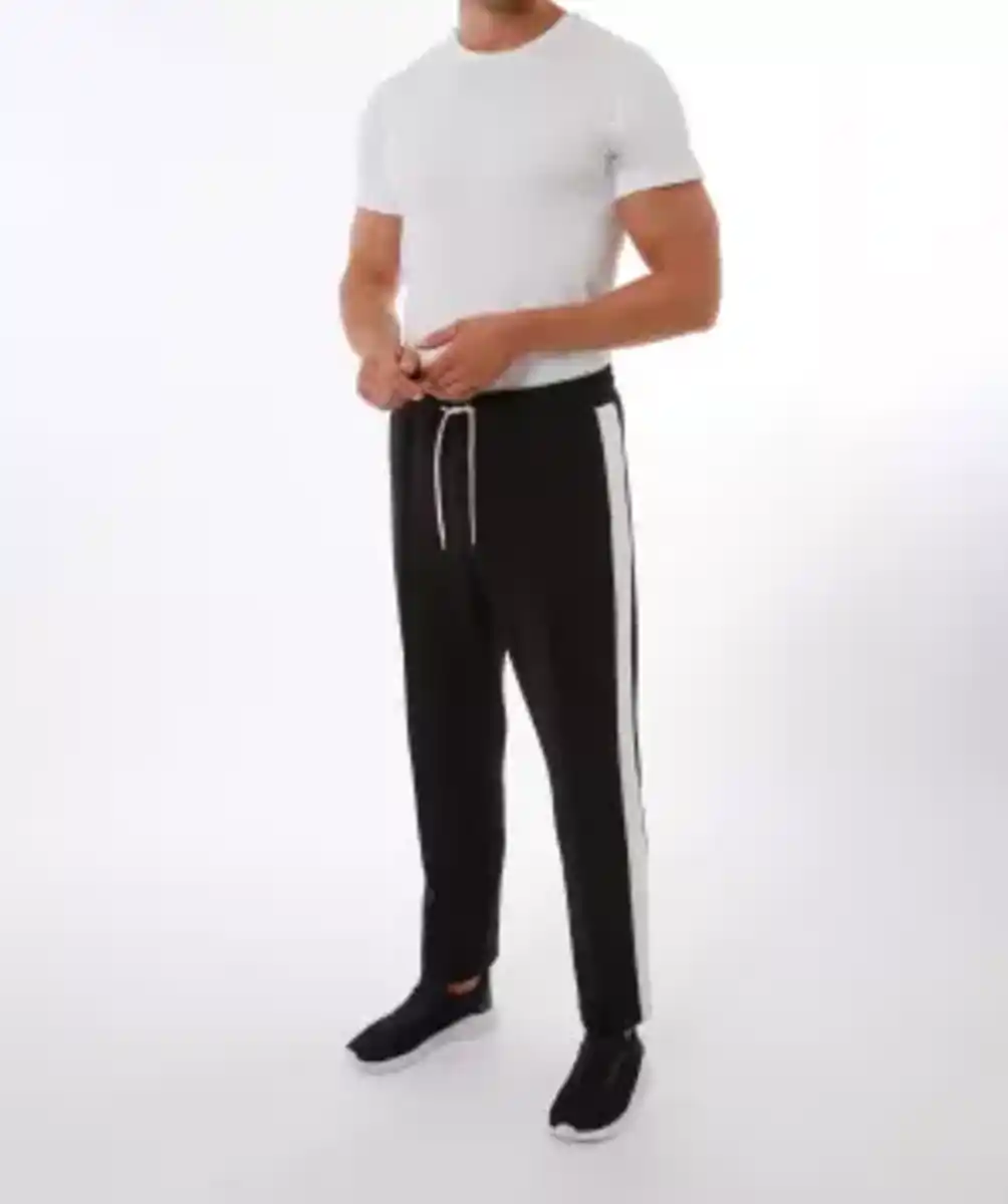 Bild 1 von Jogginghose mit Seitenstreifen, schwarz