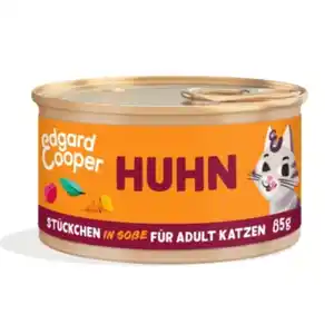 Edgard & Cooper Nassfutter Katze Adult Stückchen in Soße Huhn 18x85 g