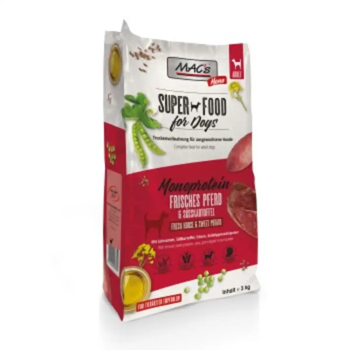 Bild 1 von MAC's Dog Mono Adut Trockenfutter Pferd 3 kg