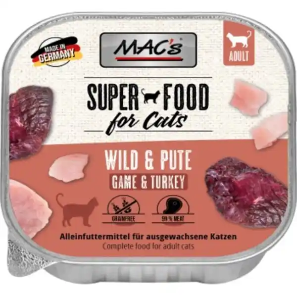 Bild 1 von MAC's Nassfutter Katze Adult Wild und Pute 16x100 g
