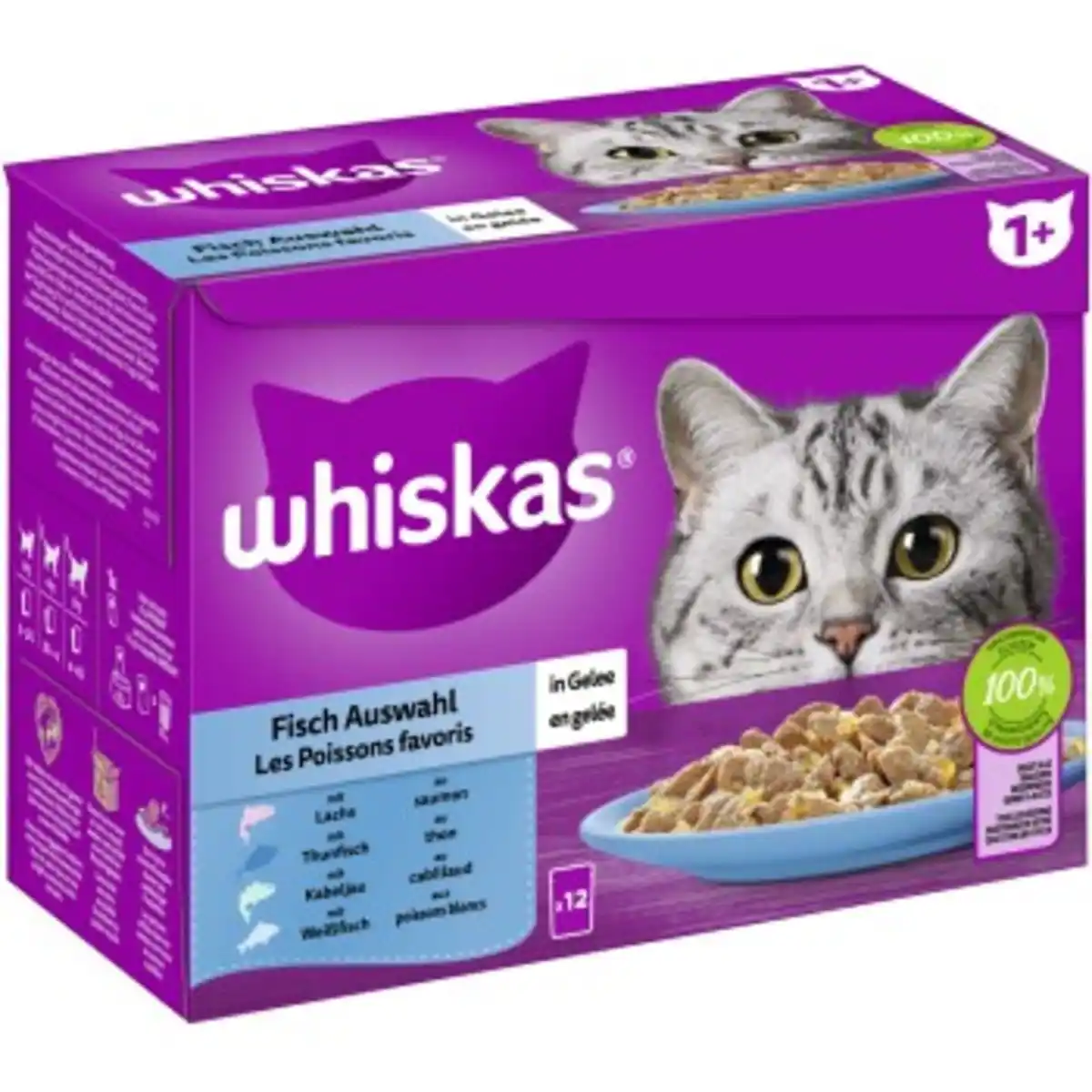 Bild 1 von Whiskas Multipack 1+ Fisch Auswahl in Gelee 12 x 85g