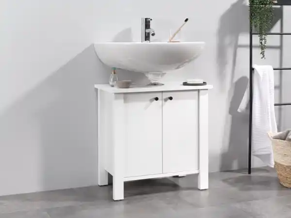Bild 2 von LIVARNO home Waschbeckenunterschrank »Stockholm« Landhaus, weiß
