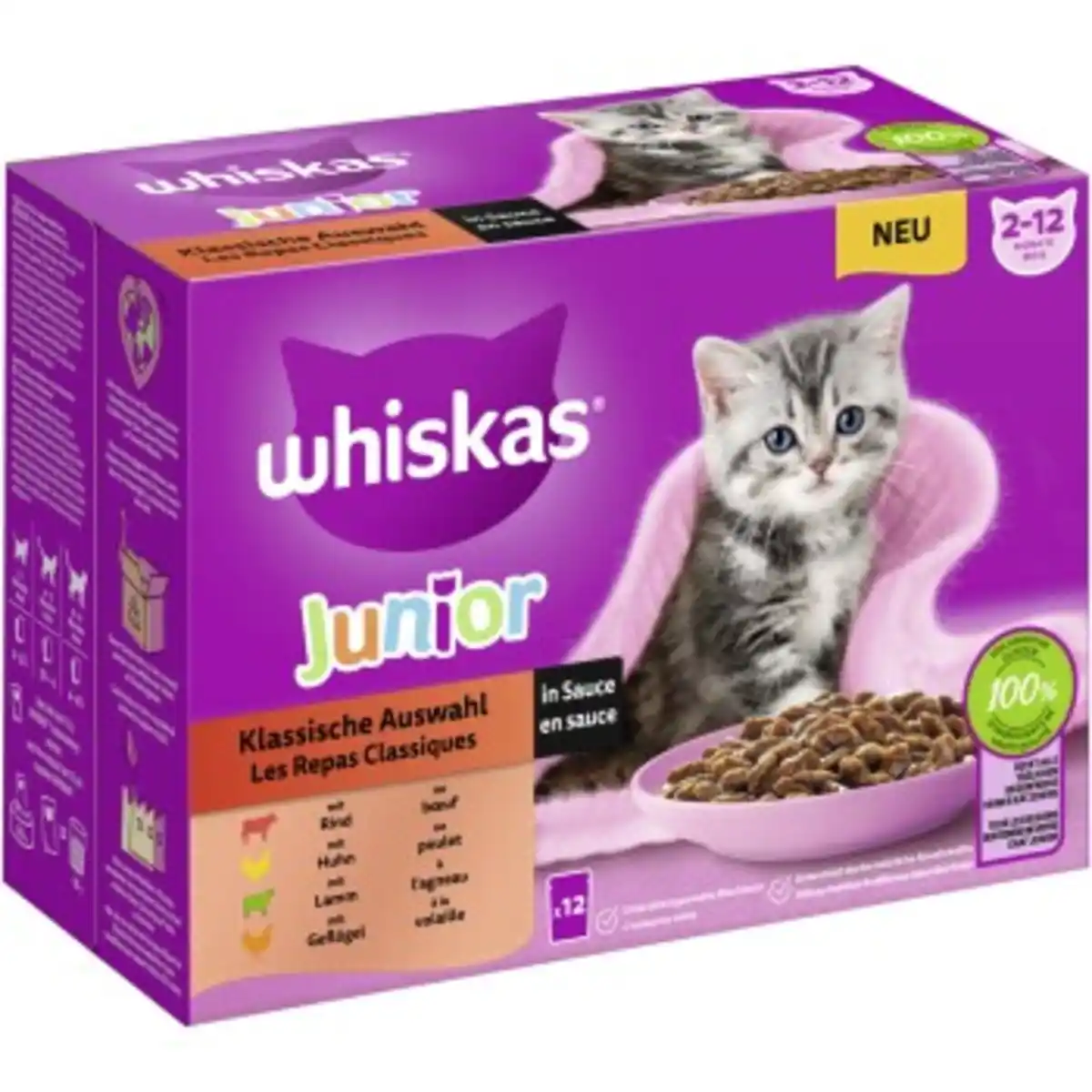 Bild 1 von Whiskas Multipack Junior Klassische Auswahl in Sauce 12 x 85g
