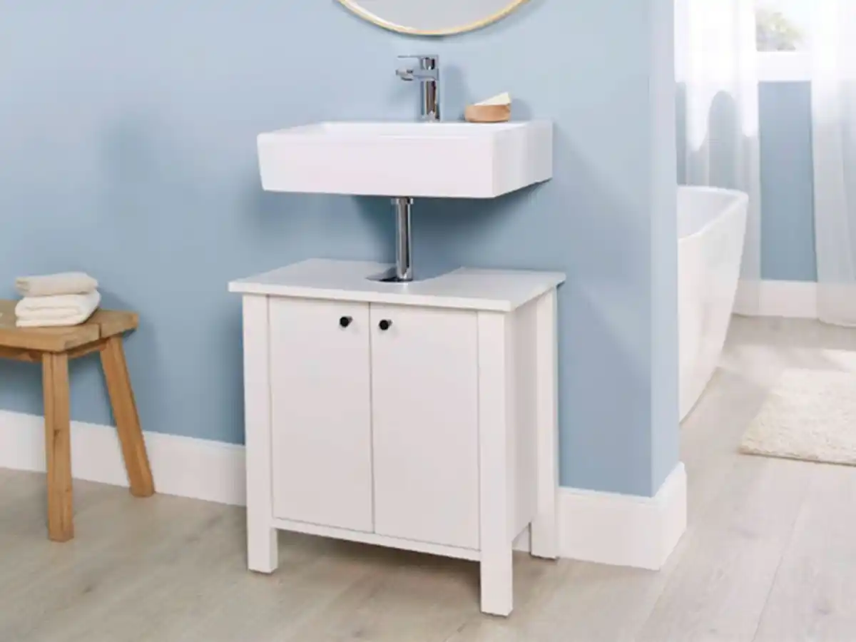 Bild 3 von LIVARNO home Waschbeckenunterschrank »Stockholm« Landhaus, weiß