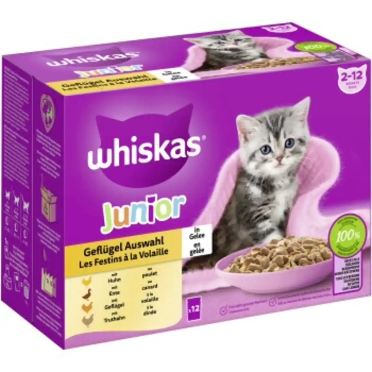 Bild 1 von Whiskas Multipack Junior Geflügel Auswahl in Gelee 12 x 85g