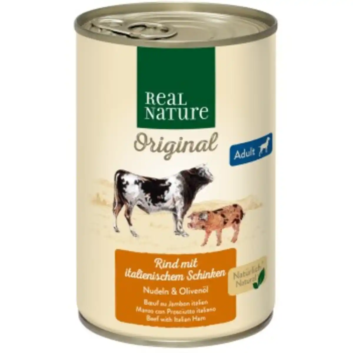 Bild 1 von REAL NATURE Original Nassfutter für Hunde Adult Rind mit italienischem Schinken 6x400 g