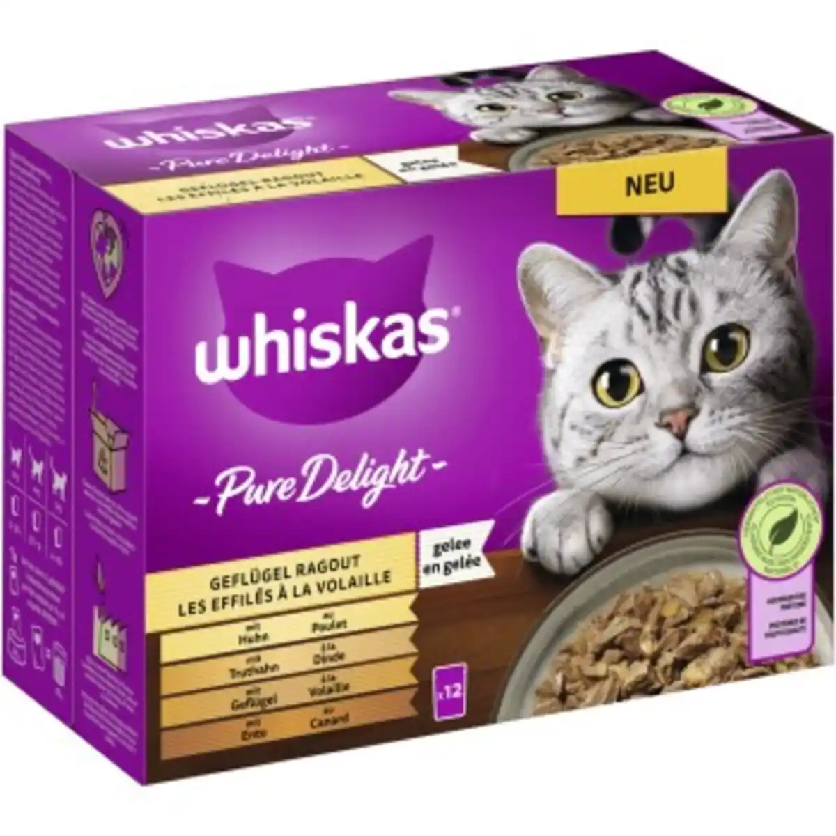 Bild 1 von Whiskas Pure Delight Multipack Geflügel Ragout in Gelee 12 x 85g