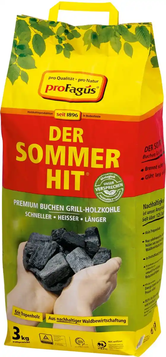 Bild 1 von PROFAGUS Premium-Grillholzkohle, 3-kg-Packg.
