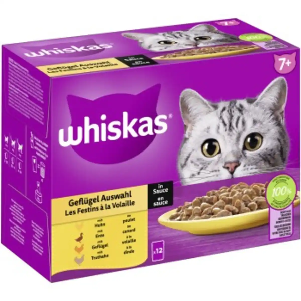 Bild 1 von Whiskas Multipack 7+ Geflügel Auswahl in Sauce 12 x 85g