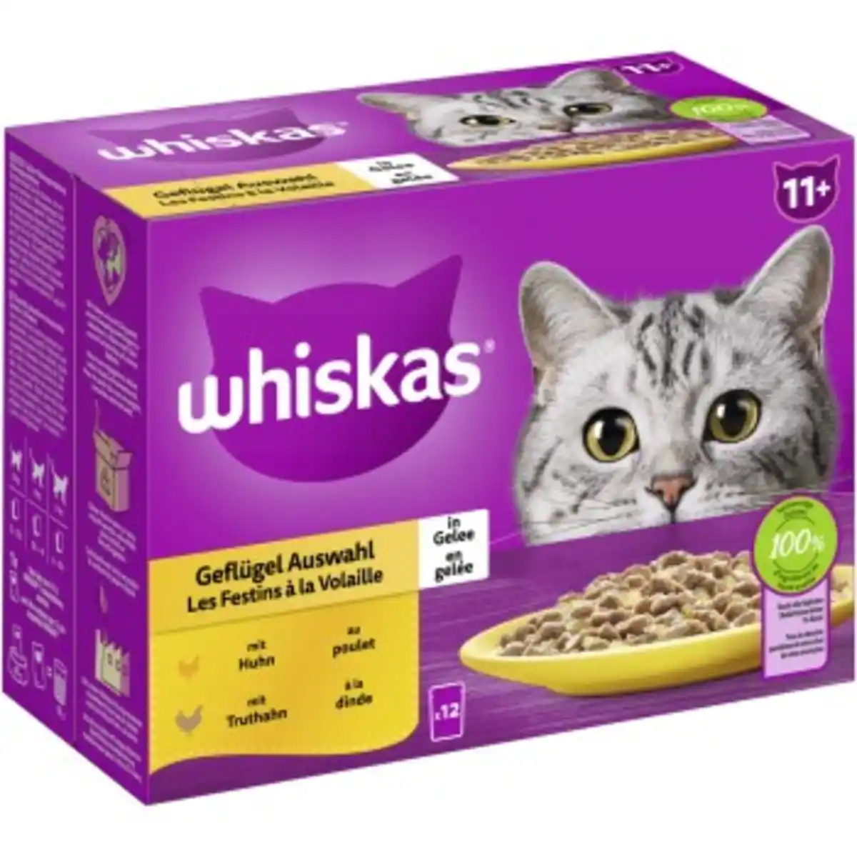 Bild 1 von Whiskas Multipack 11+ Geflügel Auswahl in Gelee 12 x 85g