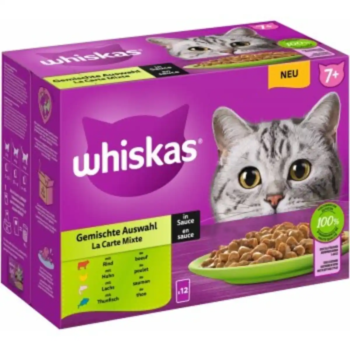 Bild 1 von Whiskas Multipack 7+ Gemischte Auswahl in Sauce 12 x 85g