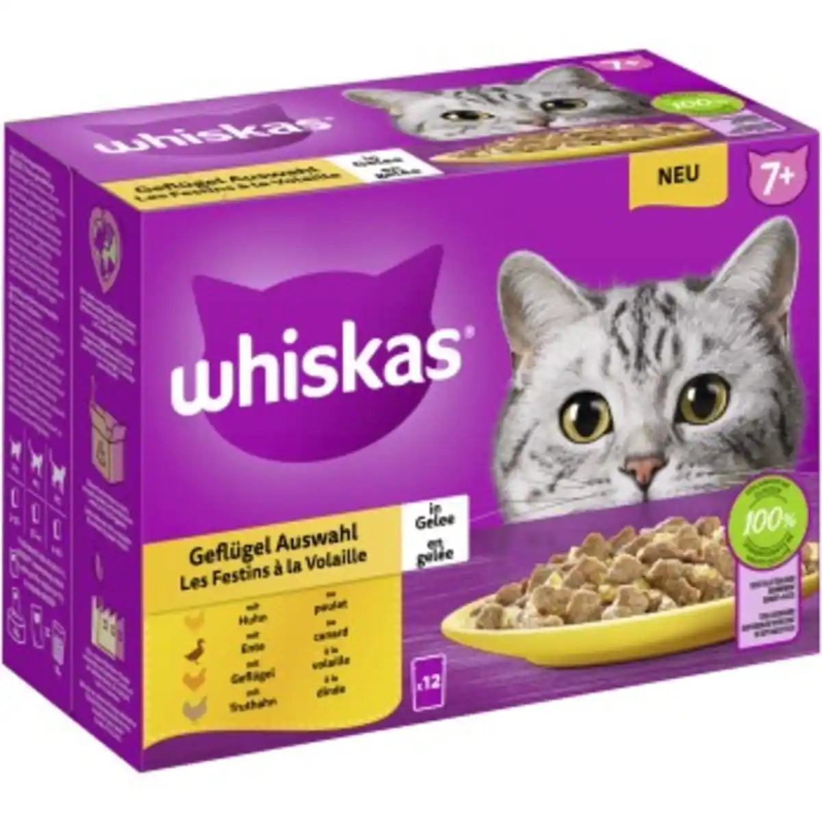 Bild 1 von Whiskas Multipack 7+ Geflügel Auswahl in Gelee 12 x 85g