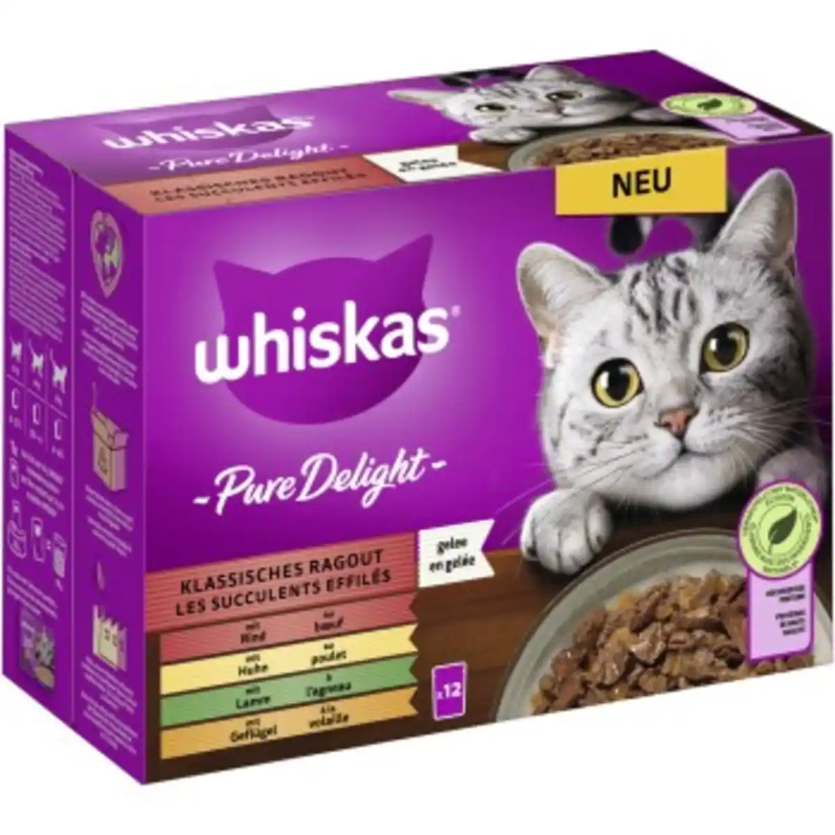 Bild 1 von Whiskas Pure Delight Multipack Klassisches Ragout in Gelee 12 x 85g