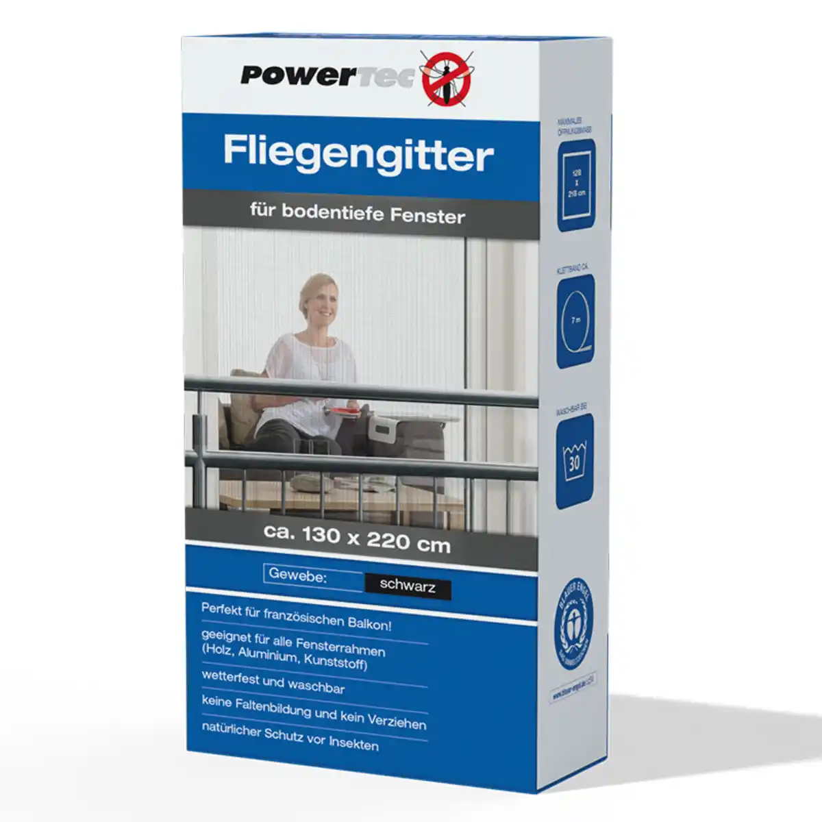 Bild 1 von Powertec Insect Fliegengitter für bodentiefe Fenster