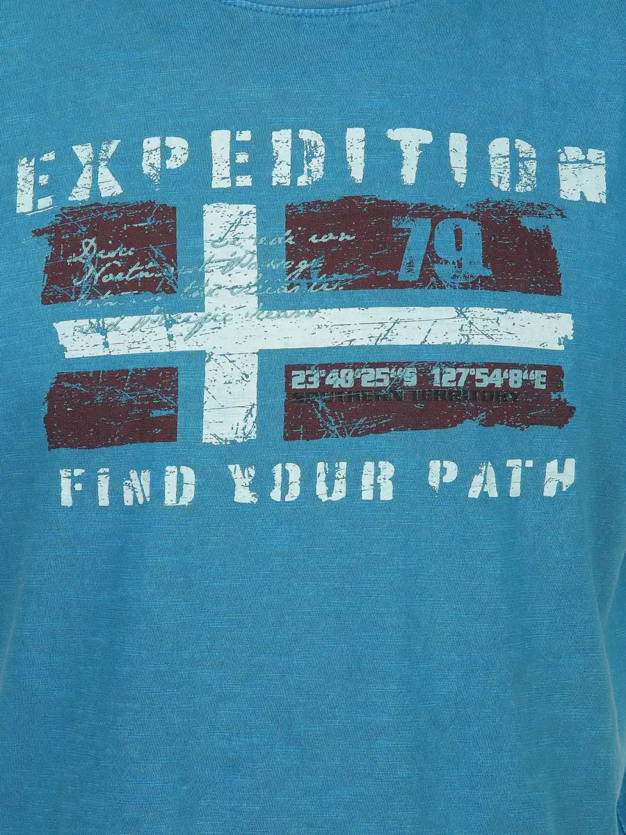 Bild 3 von Herren Shirt mit Frontprint Blau