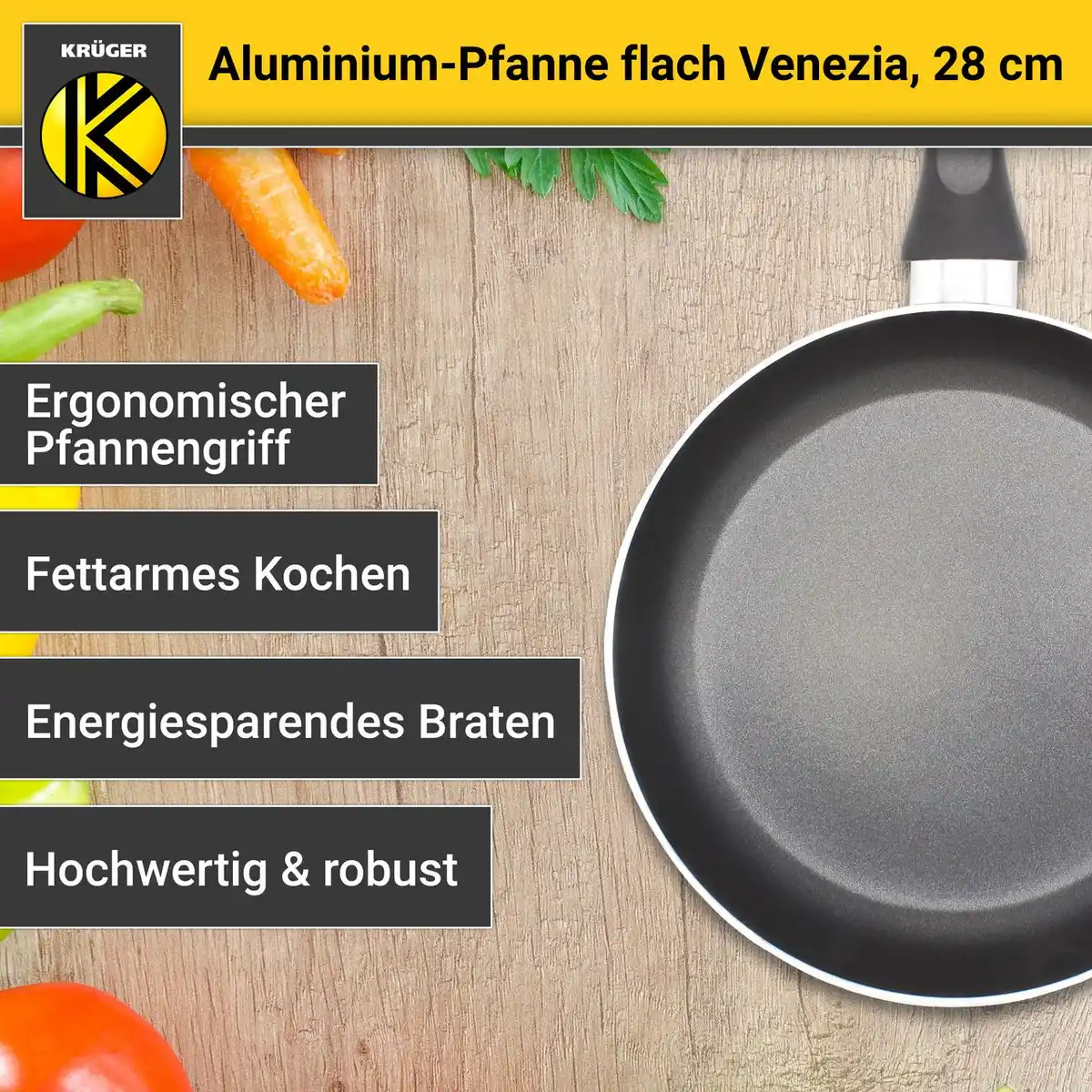 Bild 4 von Aluminium Pfanne Venezia flach, 28 cm